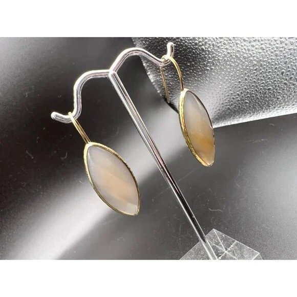 LOFT Milky Taupe Oval Earrings - Picture 3 of 3